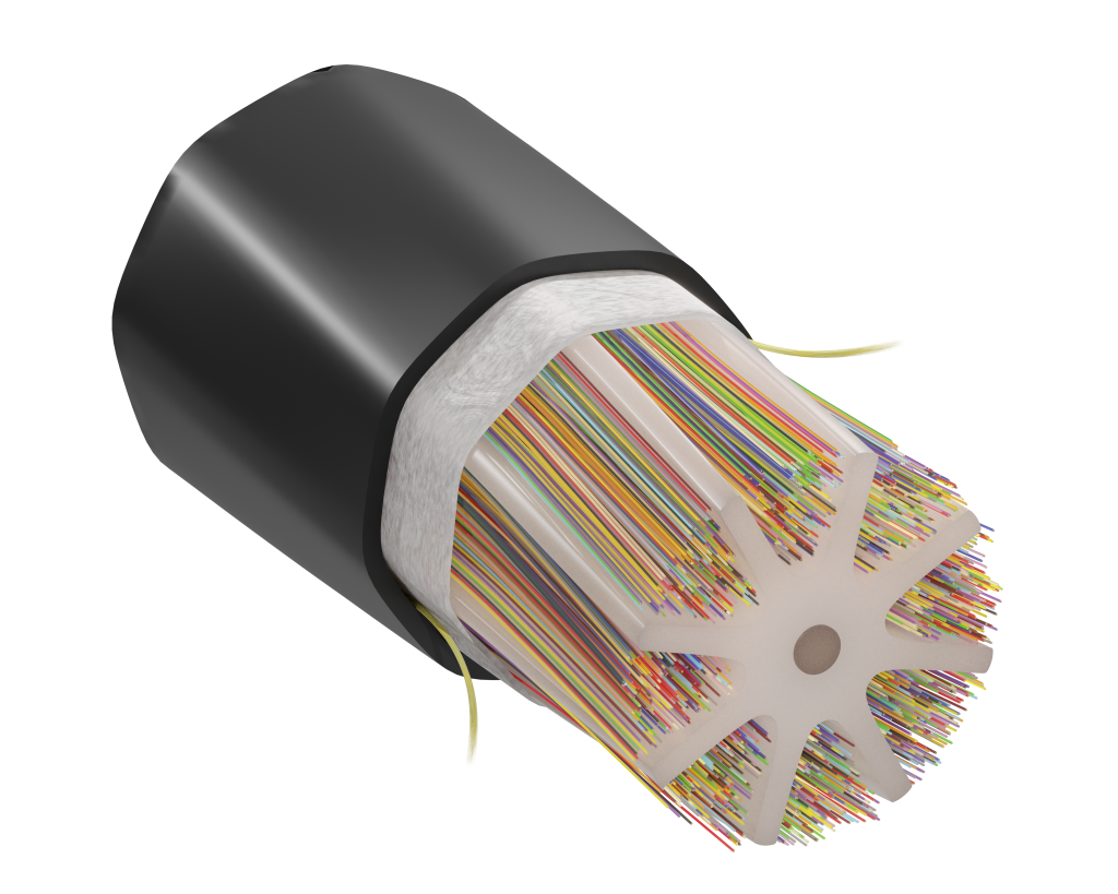 Freeform Ribbon™ OSP Slotted Core Ribbon – 3456F Fiber Cable (Ultra-High Fiber Count)